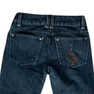 Vgt Y2K Baby Phat  skinny jeans sequin bling cat  pocket size 3